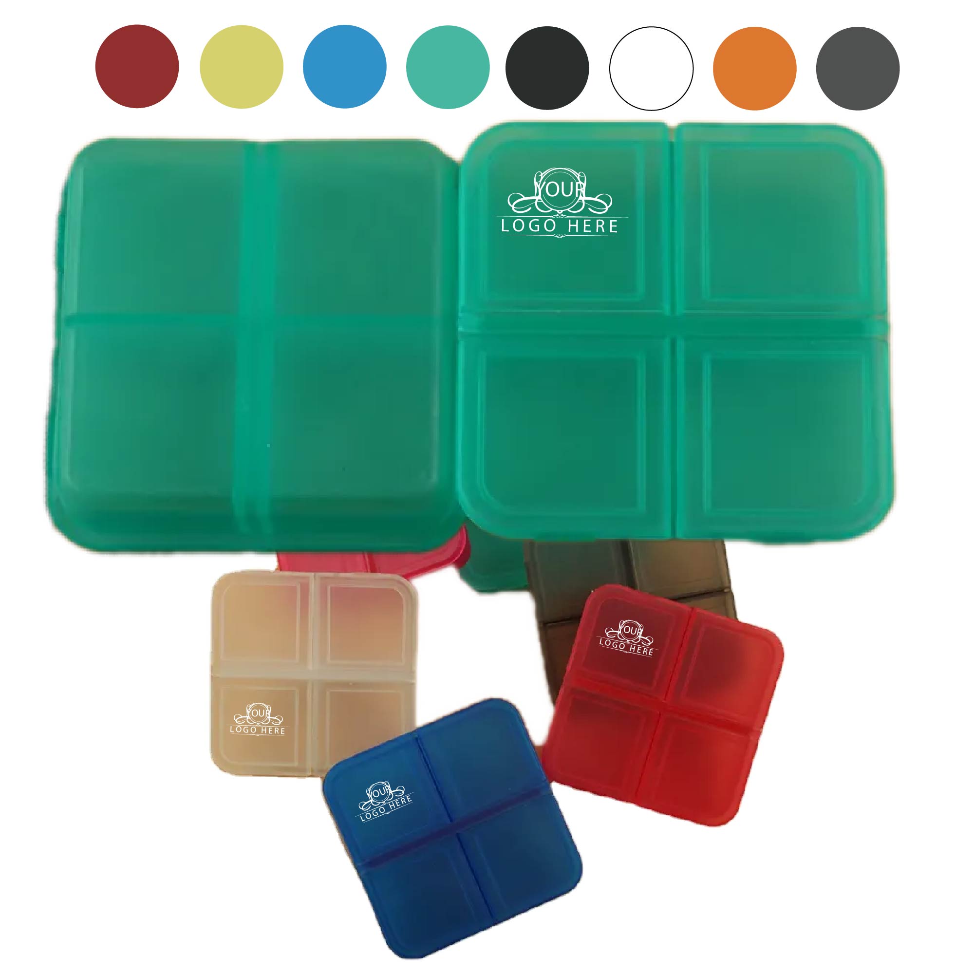 Portable 4 Compartment Pill Box 2