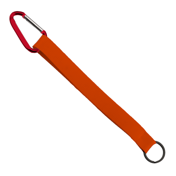 3/4" Sewn Polyester Keychain with Metal Split-Ring and Carabiner 150