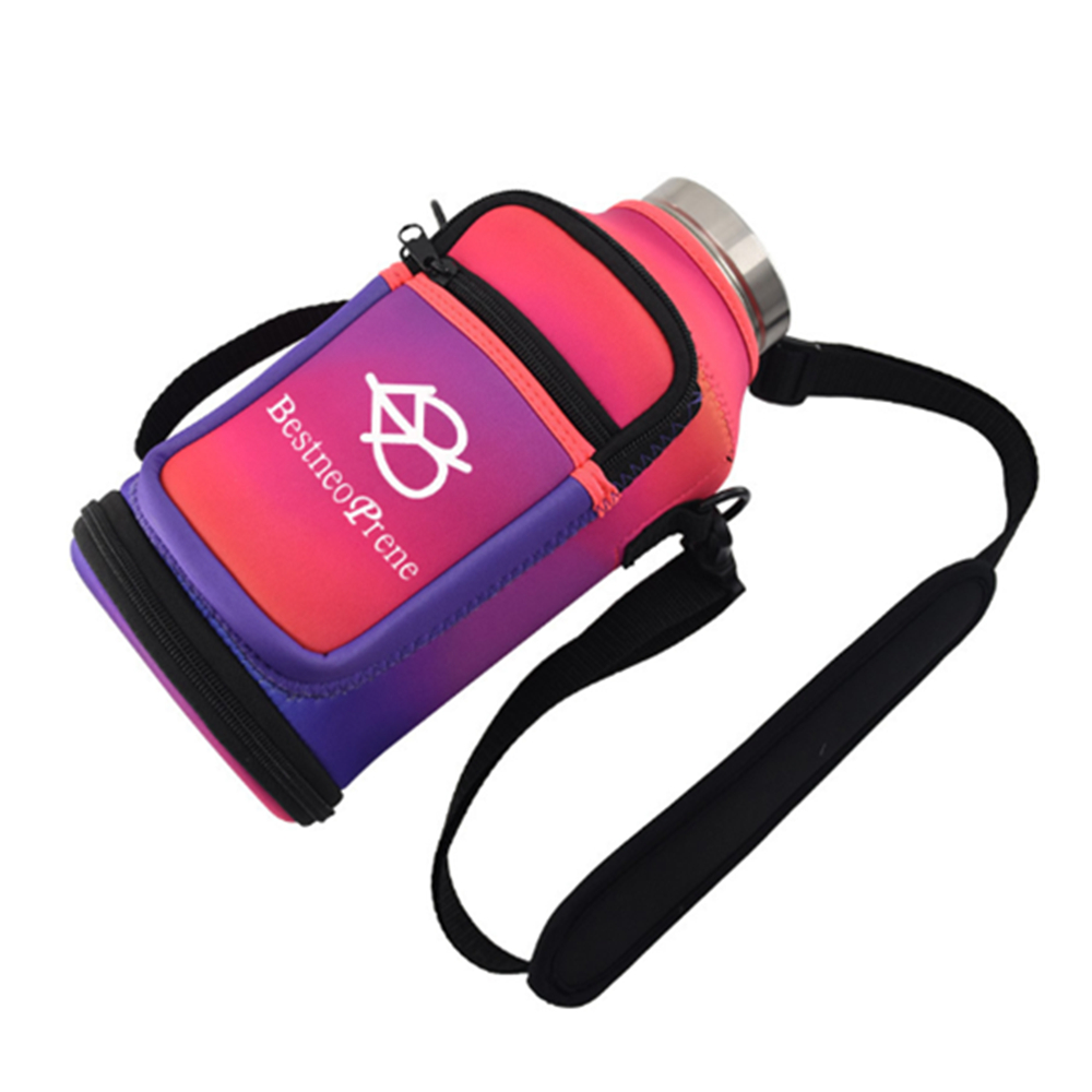 Insulated Gallon Water Bottle Cooler Holder w/Strap 5