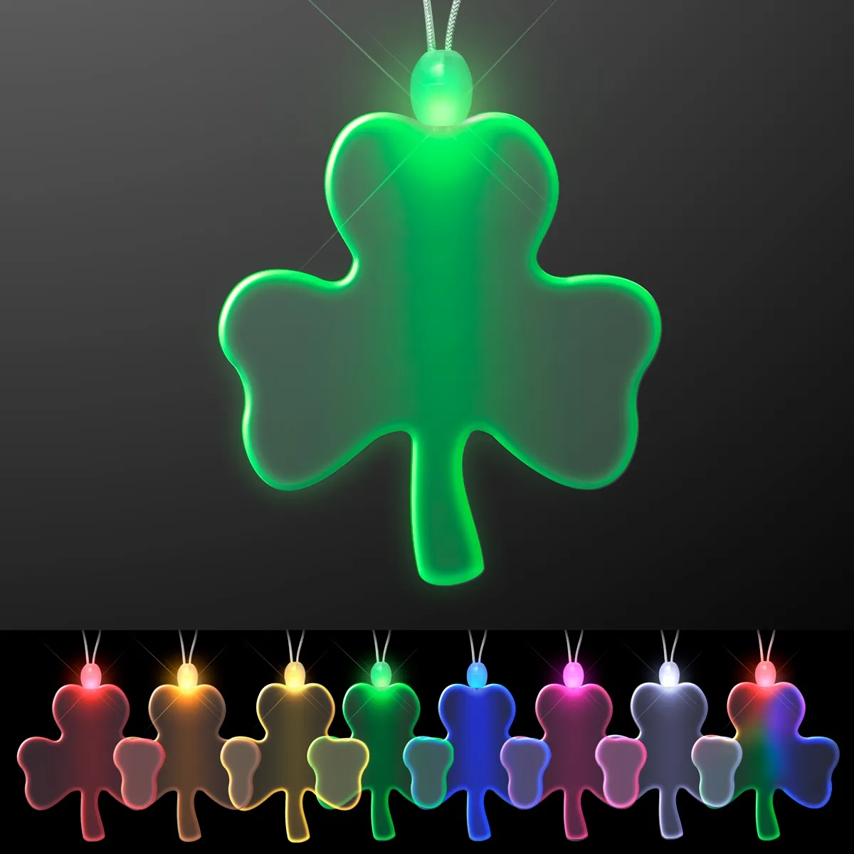 Acrylic Big Shamrock Shape Necklace with LED 9