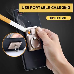Elegant Phone Holder With USB Rechargeable Windproof Lighter And Universal Ring 9