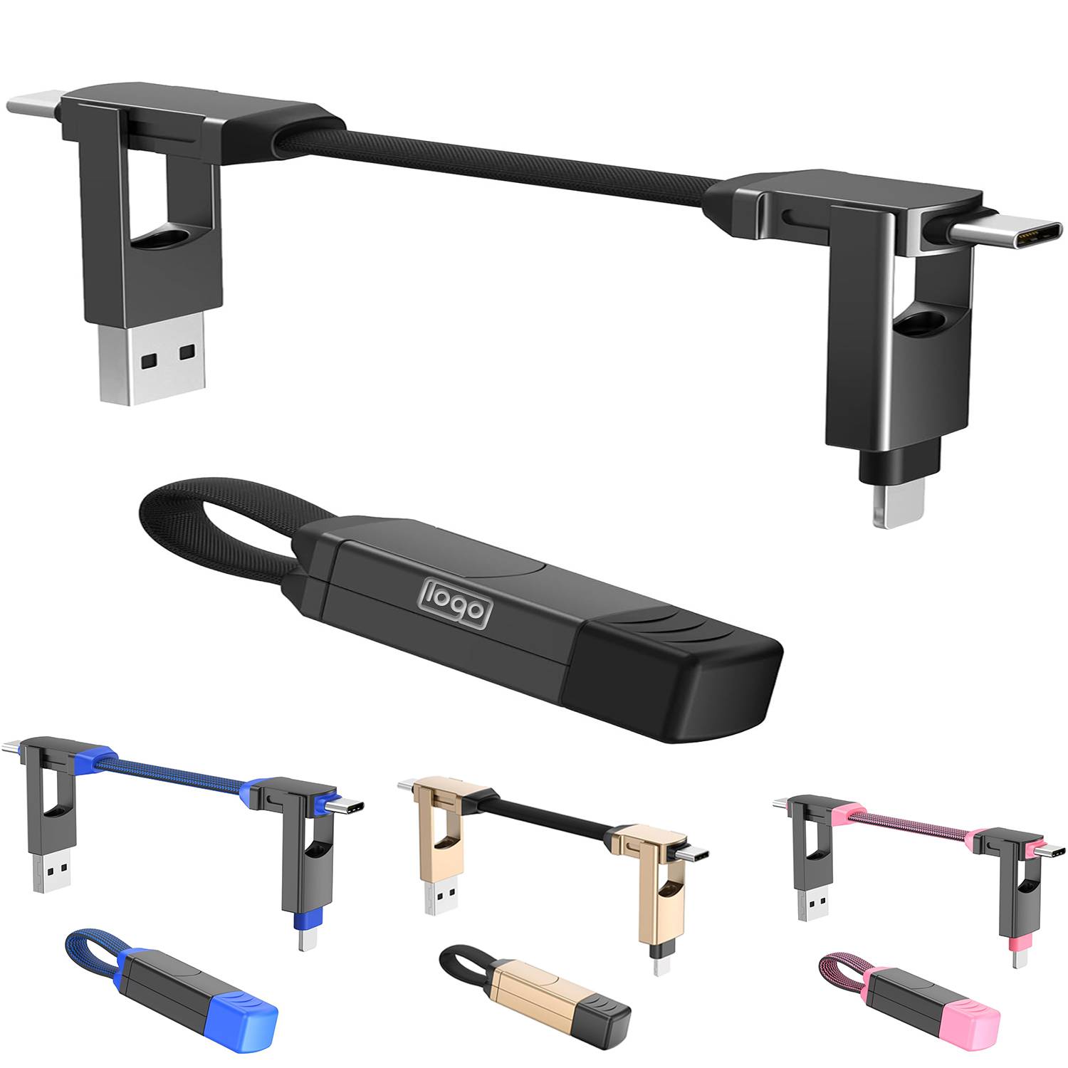 4-in-1 Magnetic Charging Cable Keychain for Phone 8