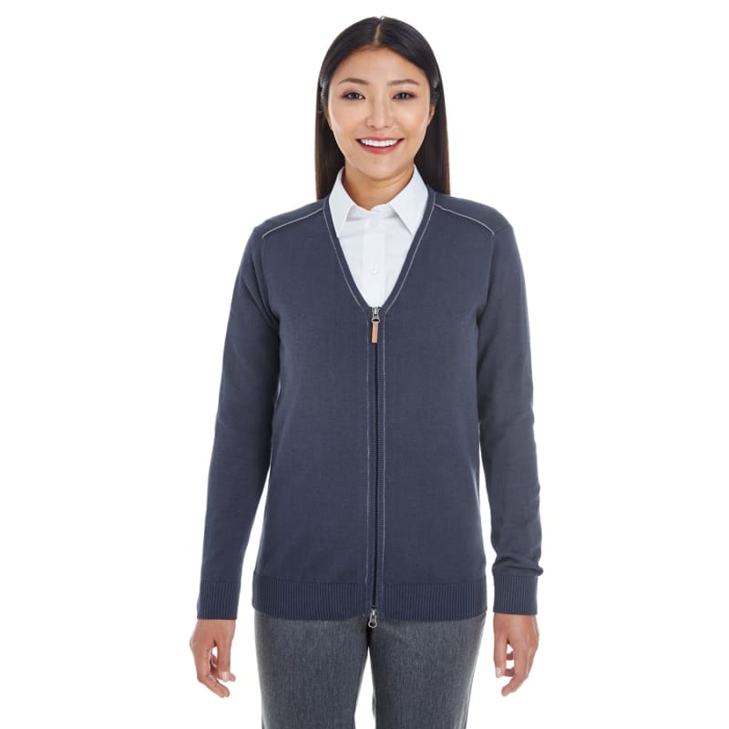 Devon & Jones Ladies' Manchester Fully-Fashioned Full-Zip Cardigan Sweater 4