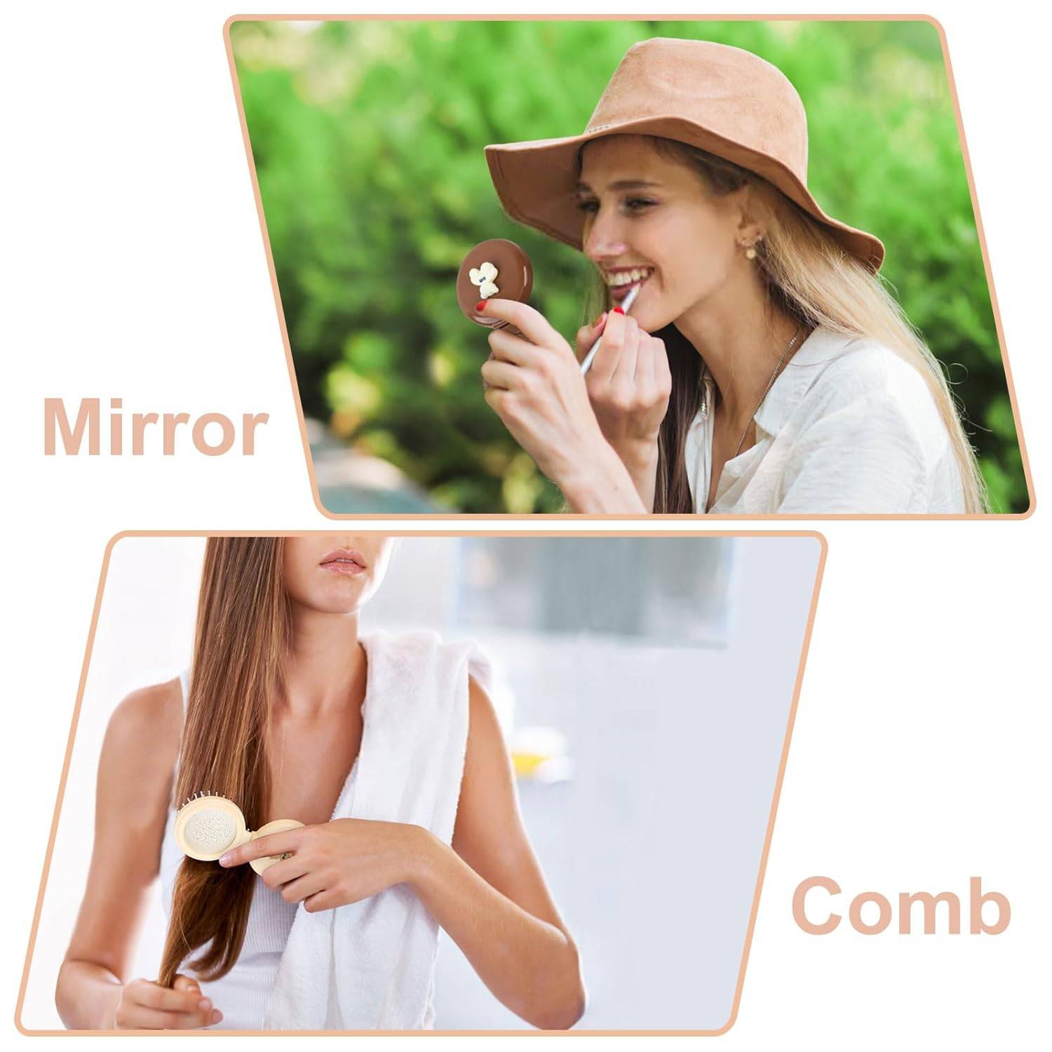 Cute Mini Carry-on Air Cushion Comb folding-hair-brush 3