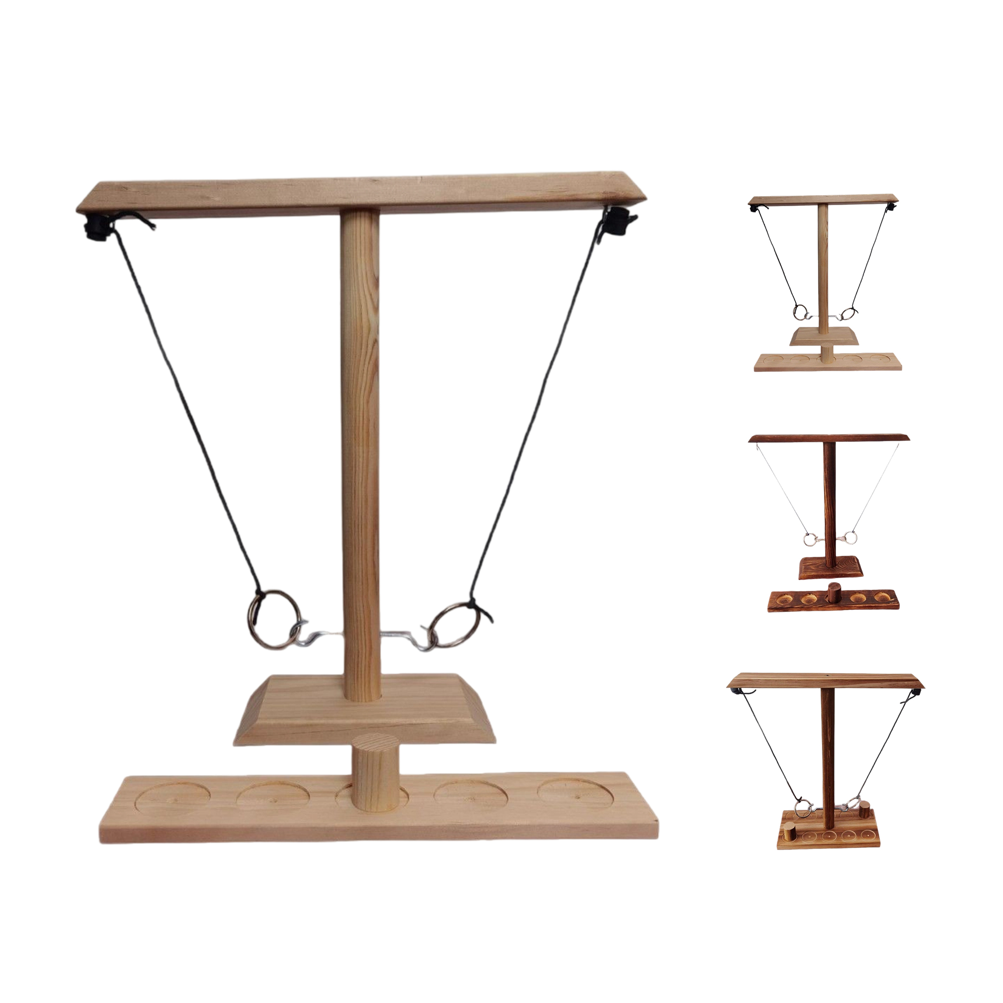 Desktop Wood Ring Toss Game 9.8" Length x 3.9" Width x 11" Height 5