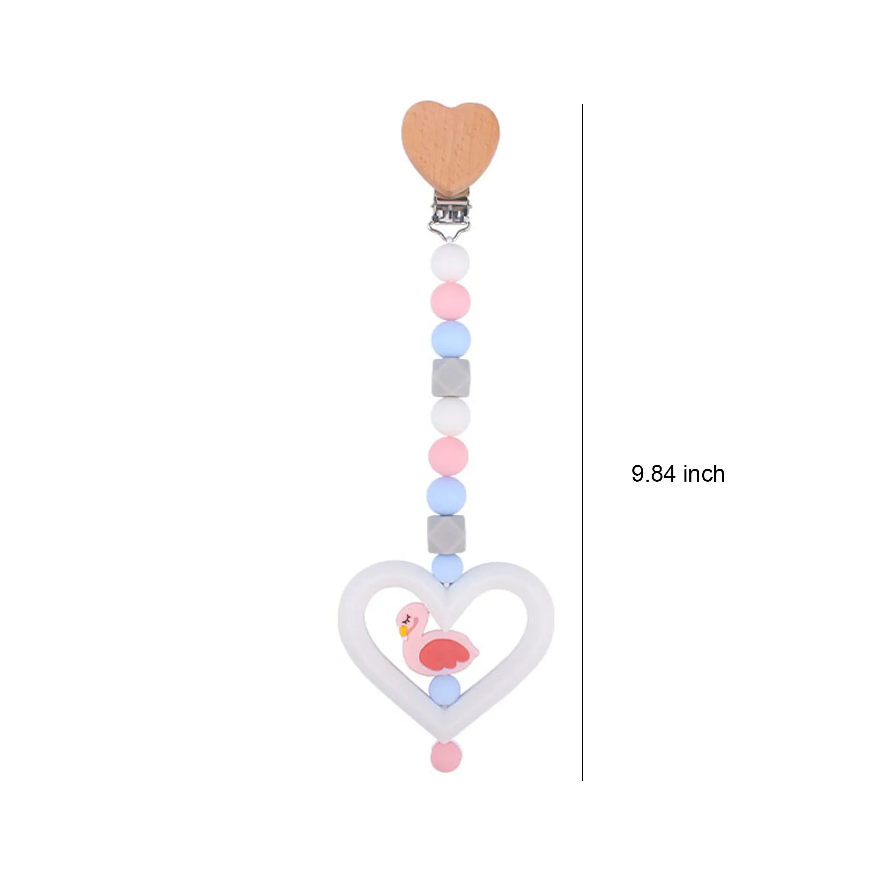 Heart Silicone Animal Pacifier Chain 11