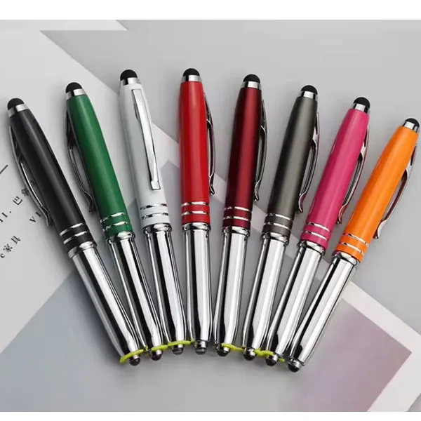 Metal Stylus Ballpoint Pen with LED Light 4