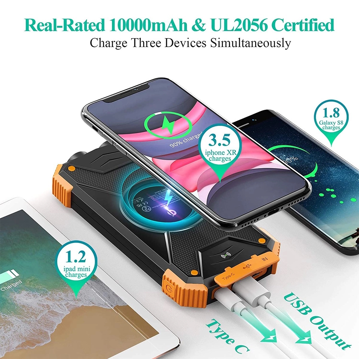 10,000Mah Solar Power Portable Charger 2