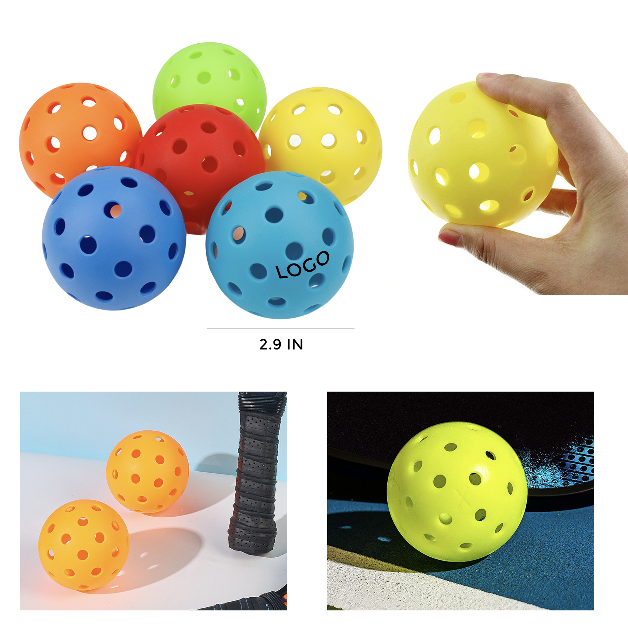 MOQ 10 PCS Durable 40 Hole Pickleball 5
