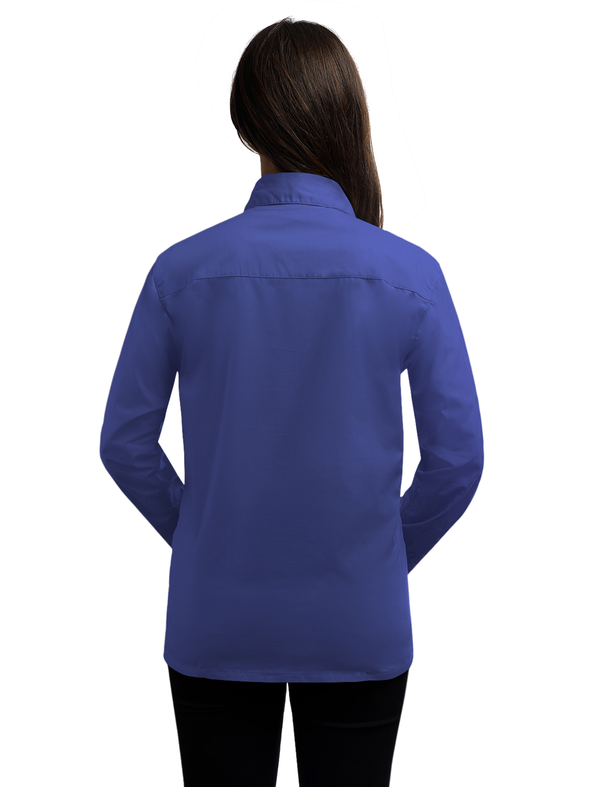 Blue Generation - Women's Pocketless Long Sleeve Poplin Shirt 1