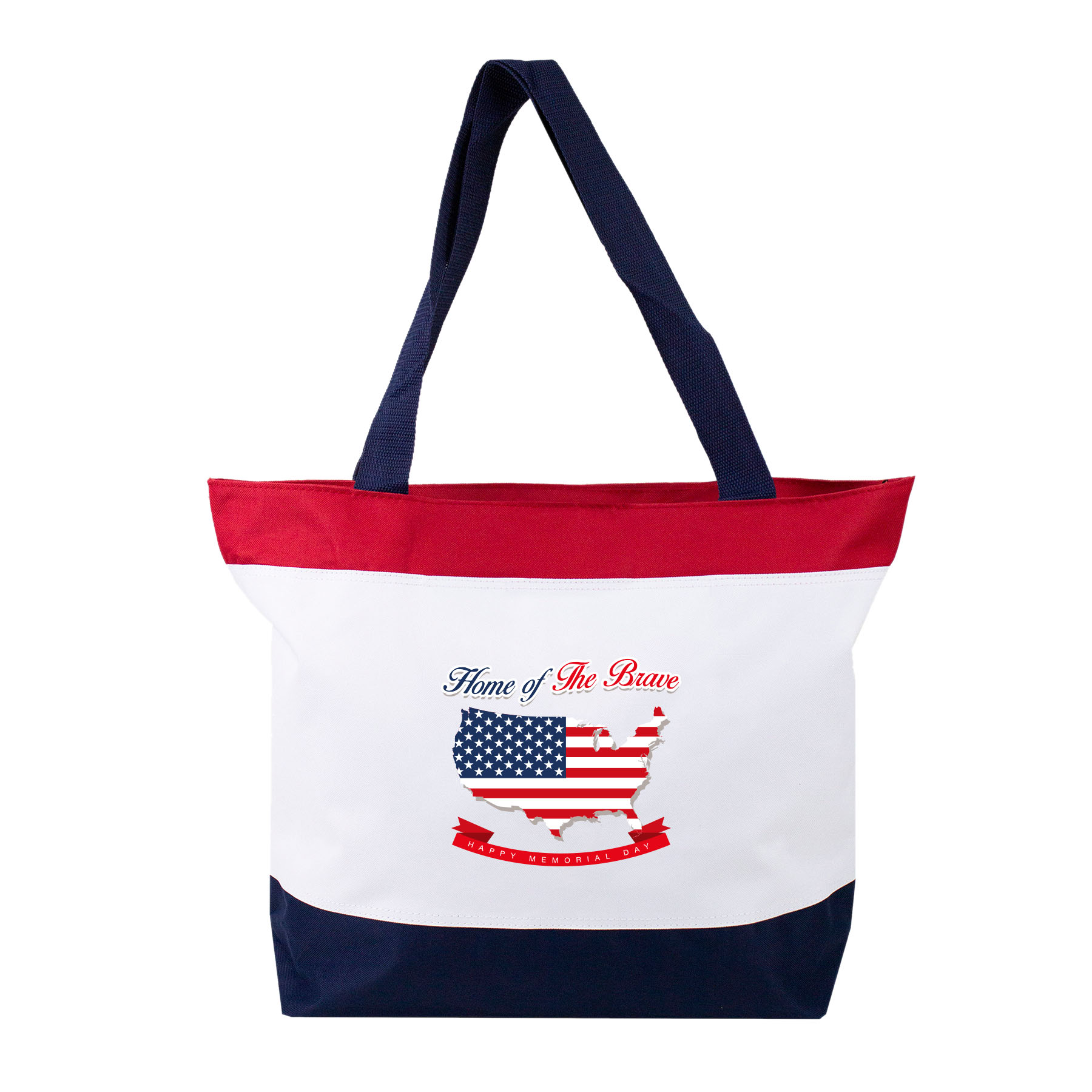 600D Polyester US Flag Jumbo Boutique Zipper Tote Bag 4