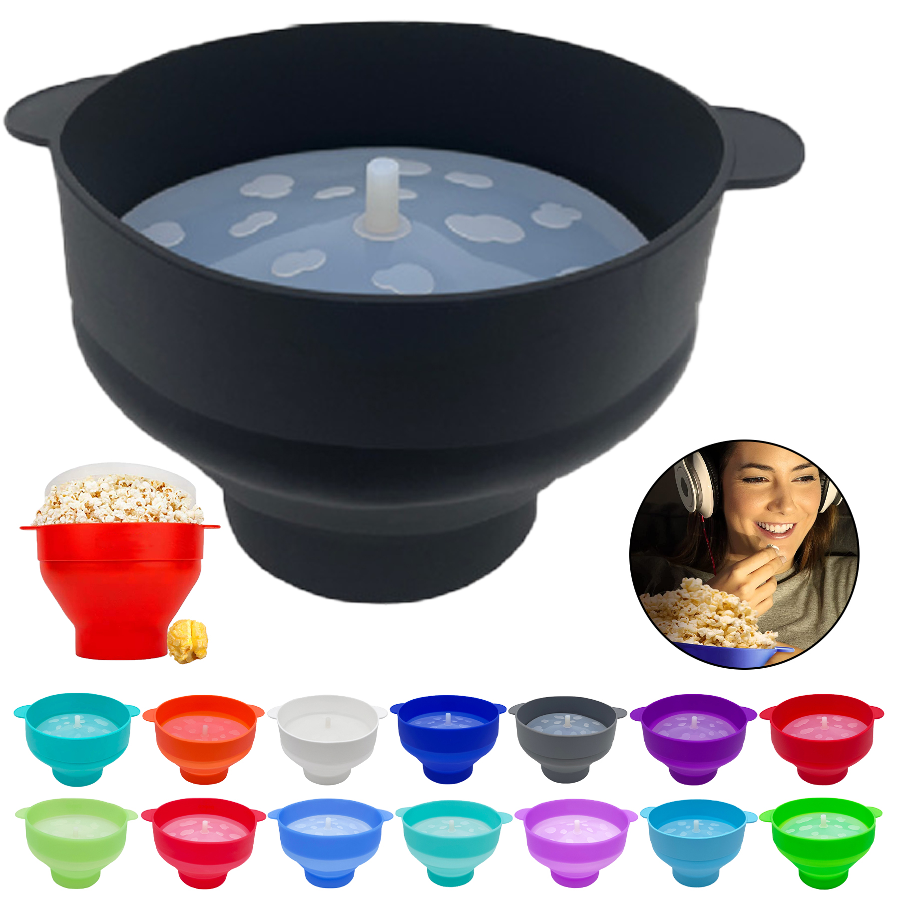 Silicone Collapsible Popcorn Bowl 2