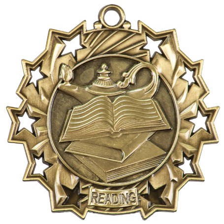 Reading Ten Star Medal, 2-1/4" 2