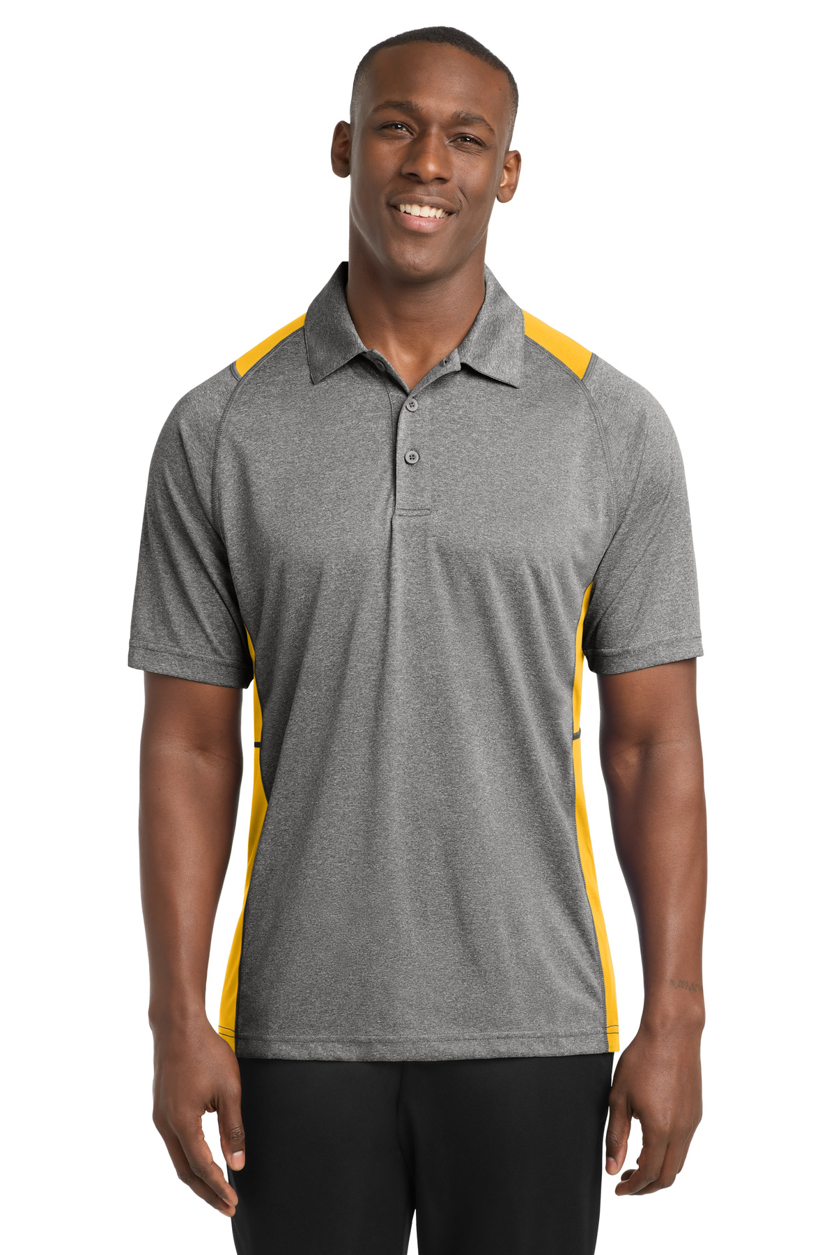 Sport-Tek Heather Colorblock Contender Polo. ST665 41