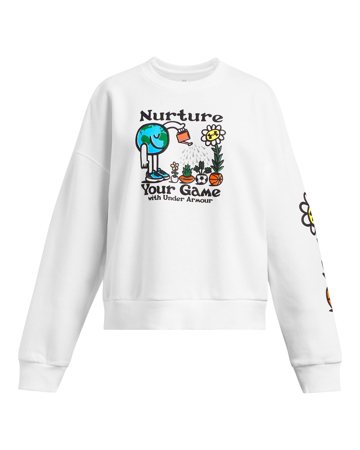 UA Rival Fleece Girls' Oversized Crew 2