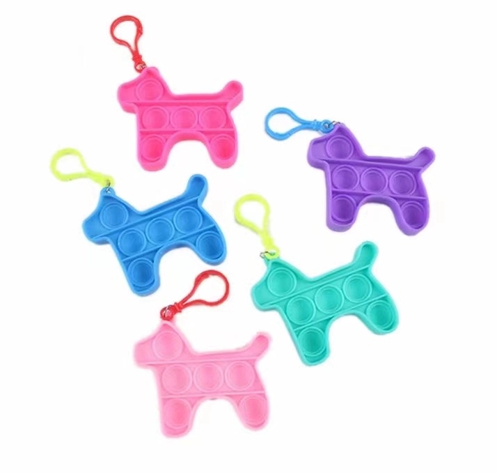 Dog Shaped Push Bubble Fidget Sensory Toy With Buckle 3