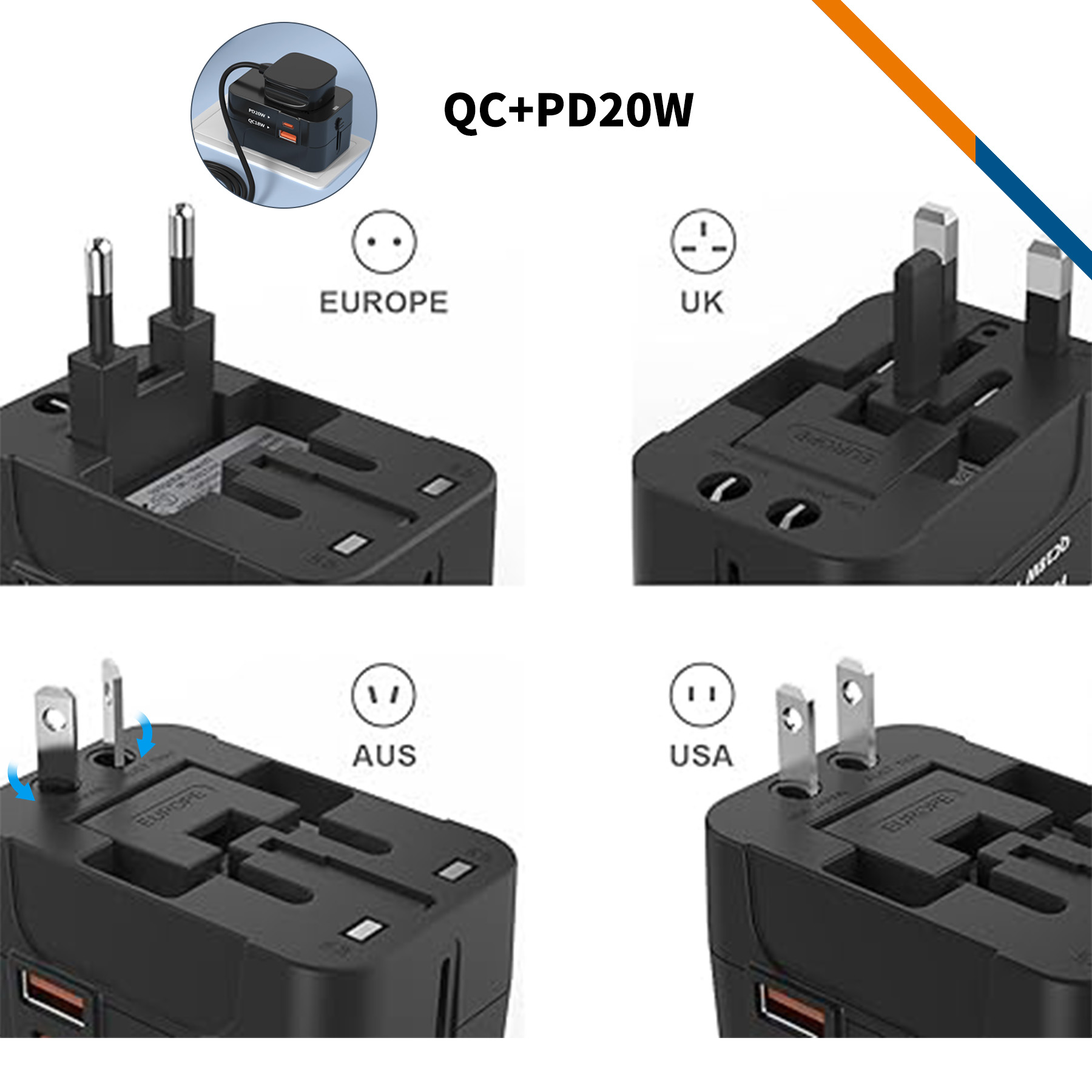 Abner Universal Travel Adapter 7