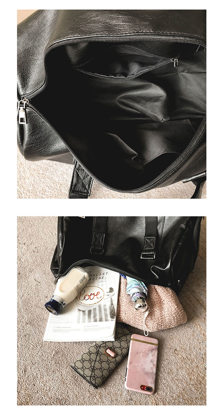 Leather Travel/Duffel Gym Bag W/ Shoe Pouch 6