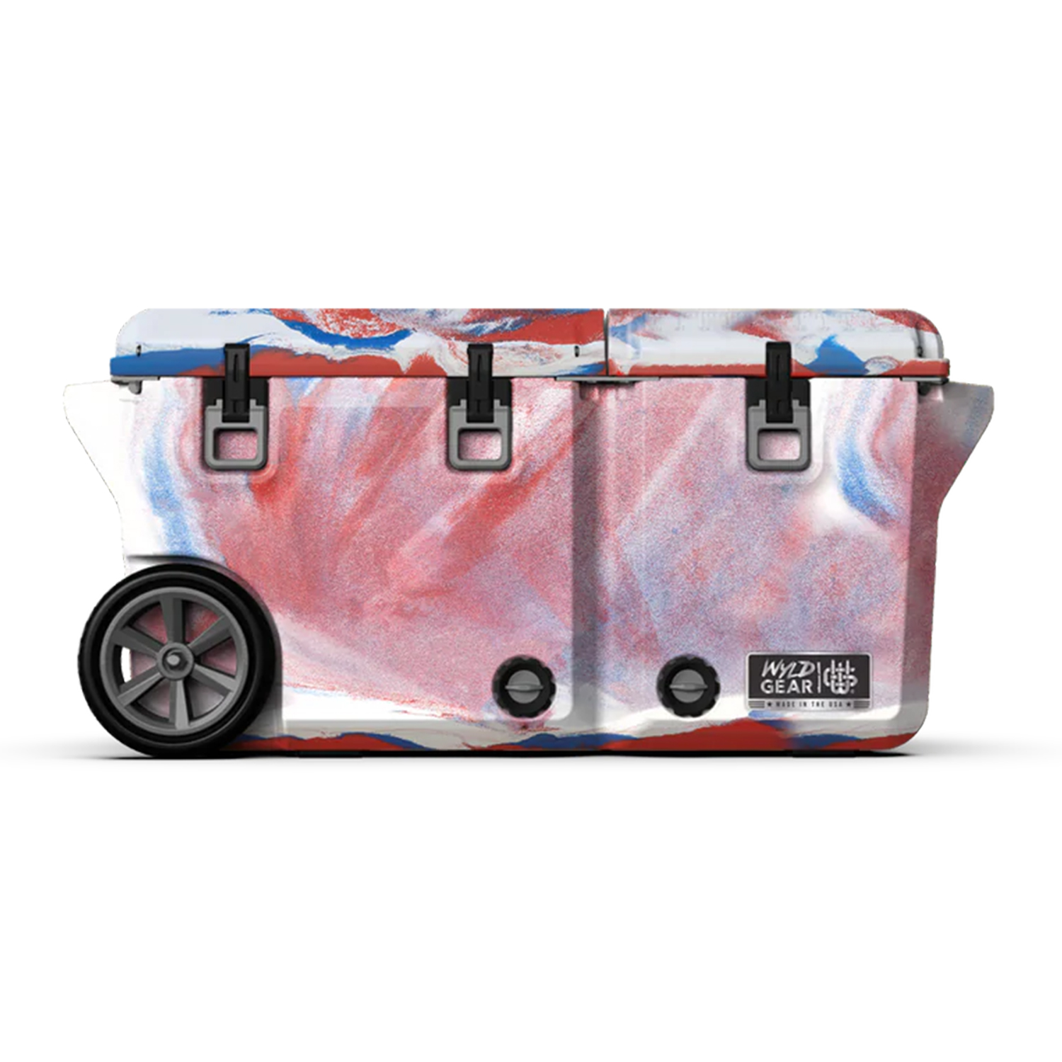 65 QT Wyld Gear® USA-Made Divided Wheeled Hard Cooler Ice Chest (19" x 40") 2