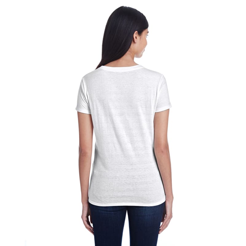 Threadfast Apparel Ladies' Invisible Stripe V-Neck T-Shirt 5