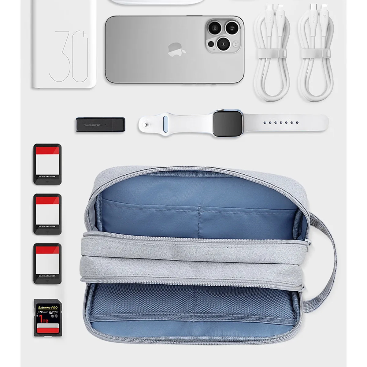 Electronics Travel Case Charger Cable Storage Bag 11