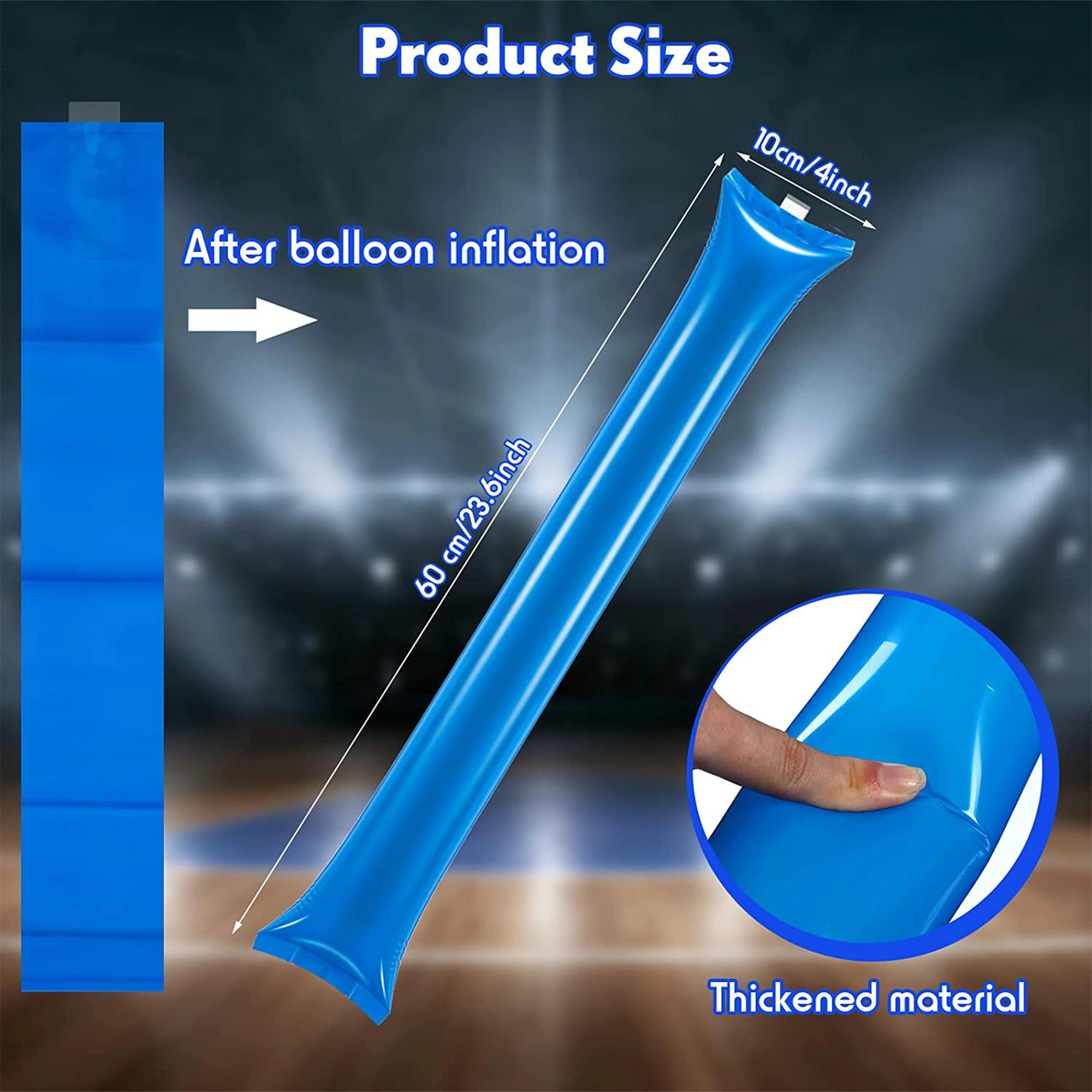 Plastic Inflatable Cheerleading Pair Stick MOQ 100pcs 3
