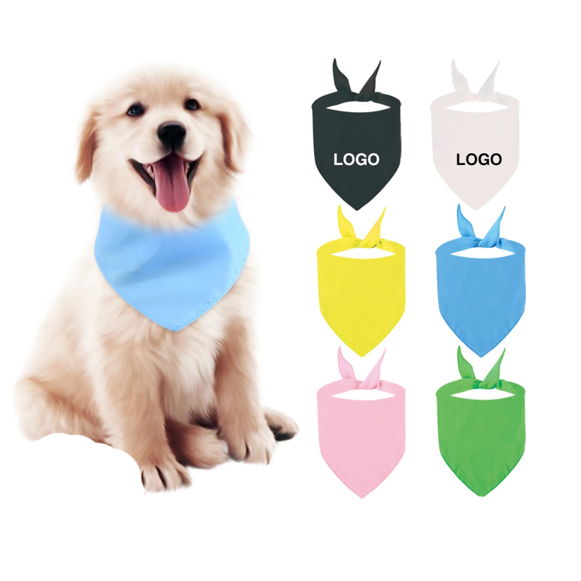 Custom Polyester Full Color Pet Towel Triangle Dog Bandana 4