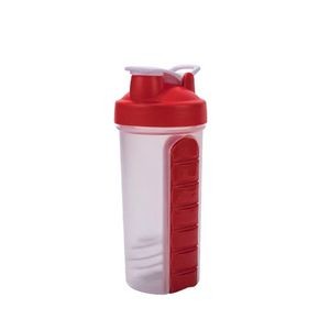 600ml Plastic Round Water Bottle With Detachable Pill Box 28