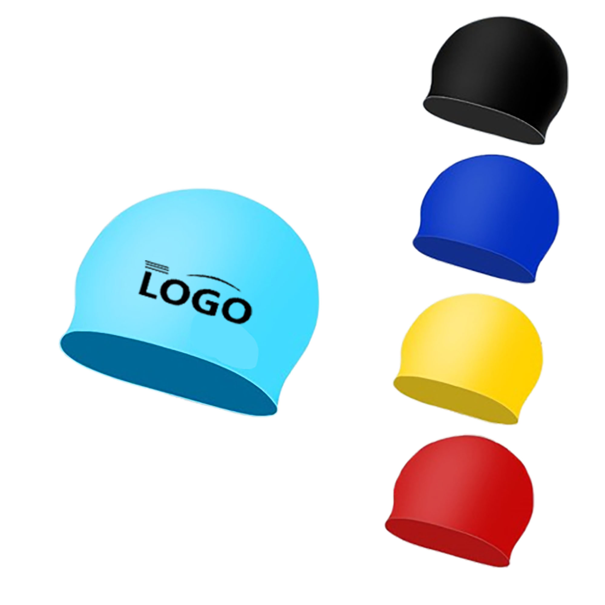 Customizable Unisex Silicone Swim Cap For Adults 2