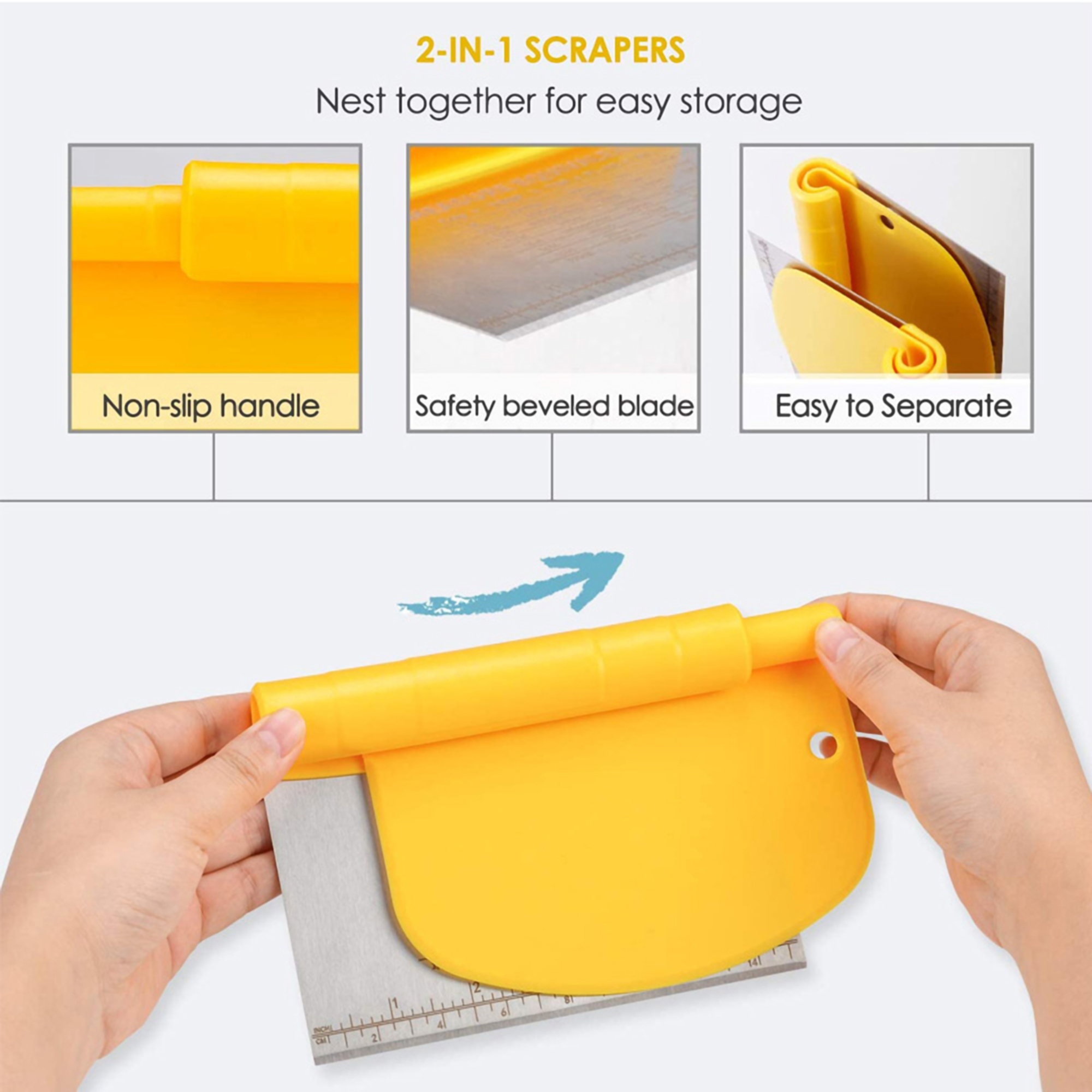 Multi-purpose Stainless Steel Dough Scraper 3