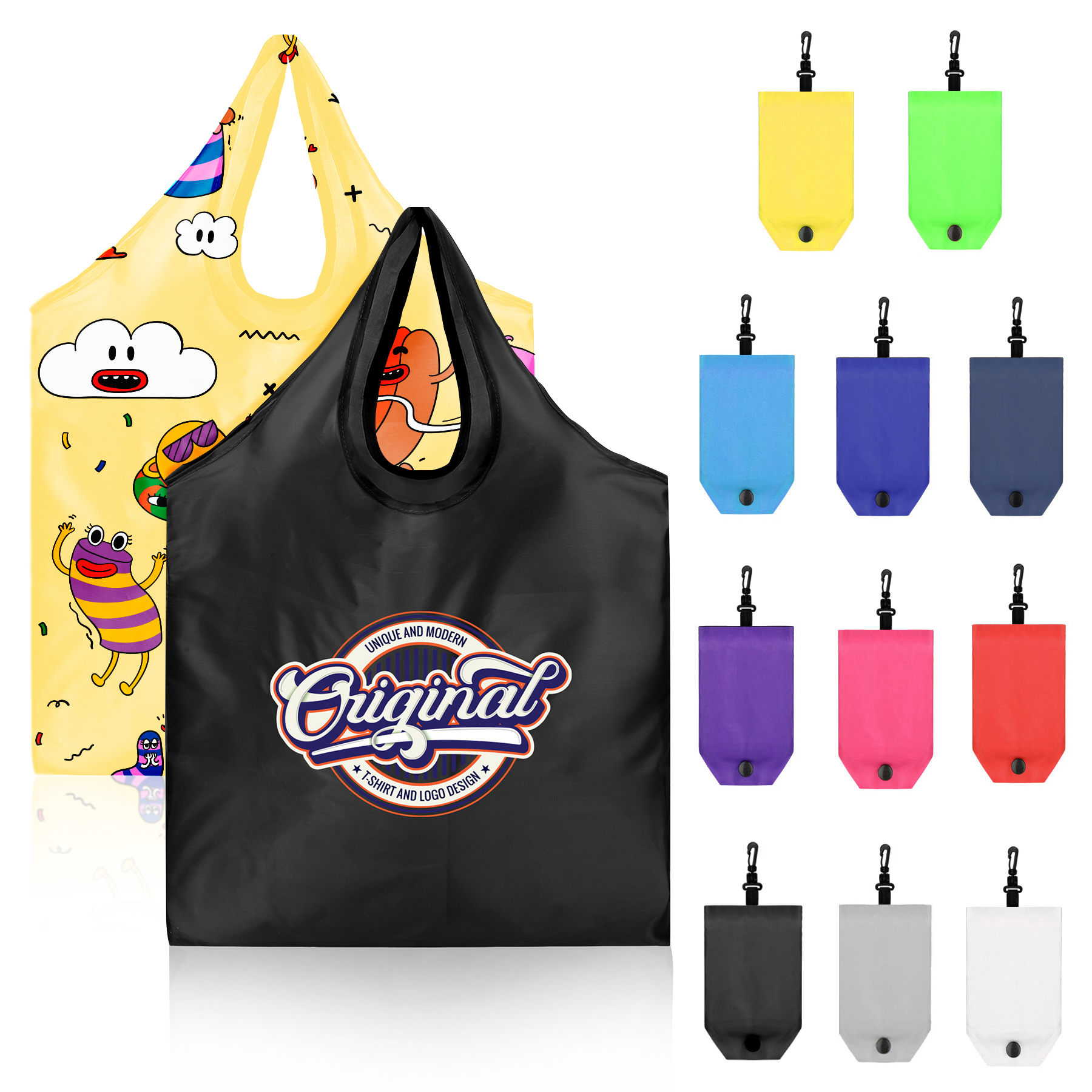 Reusable Fold-Up Shopping Tote Bag (14.96"W X 22.83" H) 8