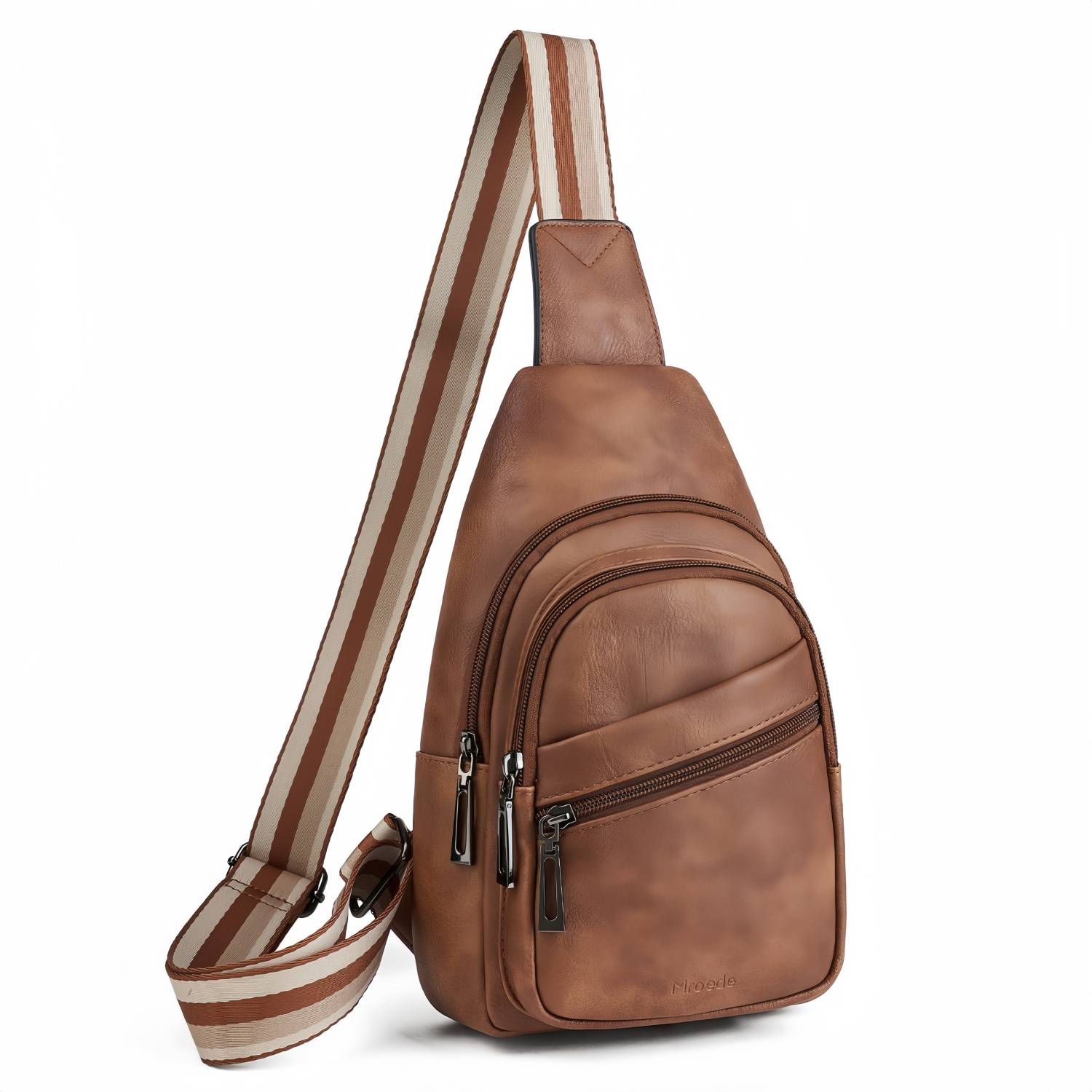 Vintage PU Sling Bag w/ Adjustable Strap 4