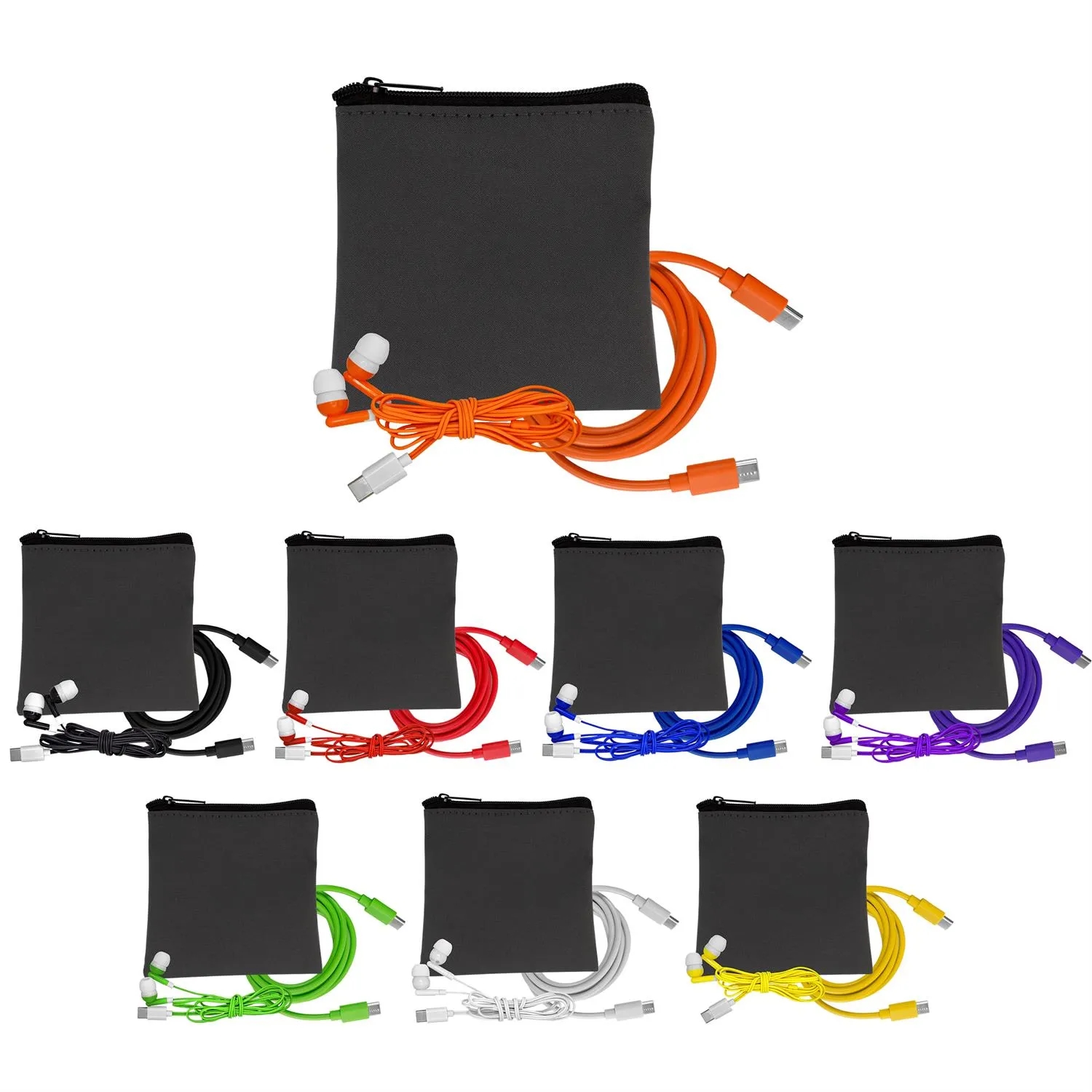 Gray Executive C to C Cable & Ear Bud Set 9