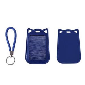Cat Ear Shaped PU Leather Card Case With Keychain 2