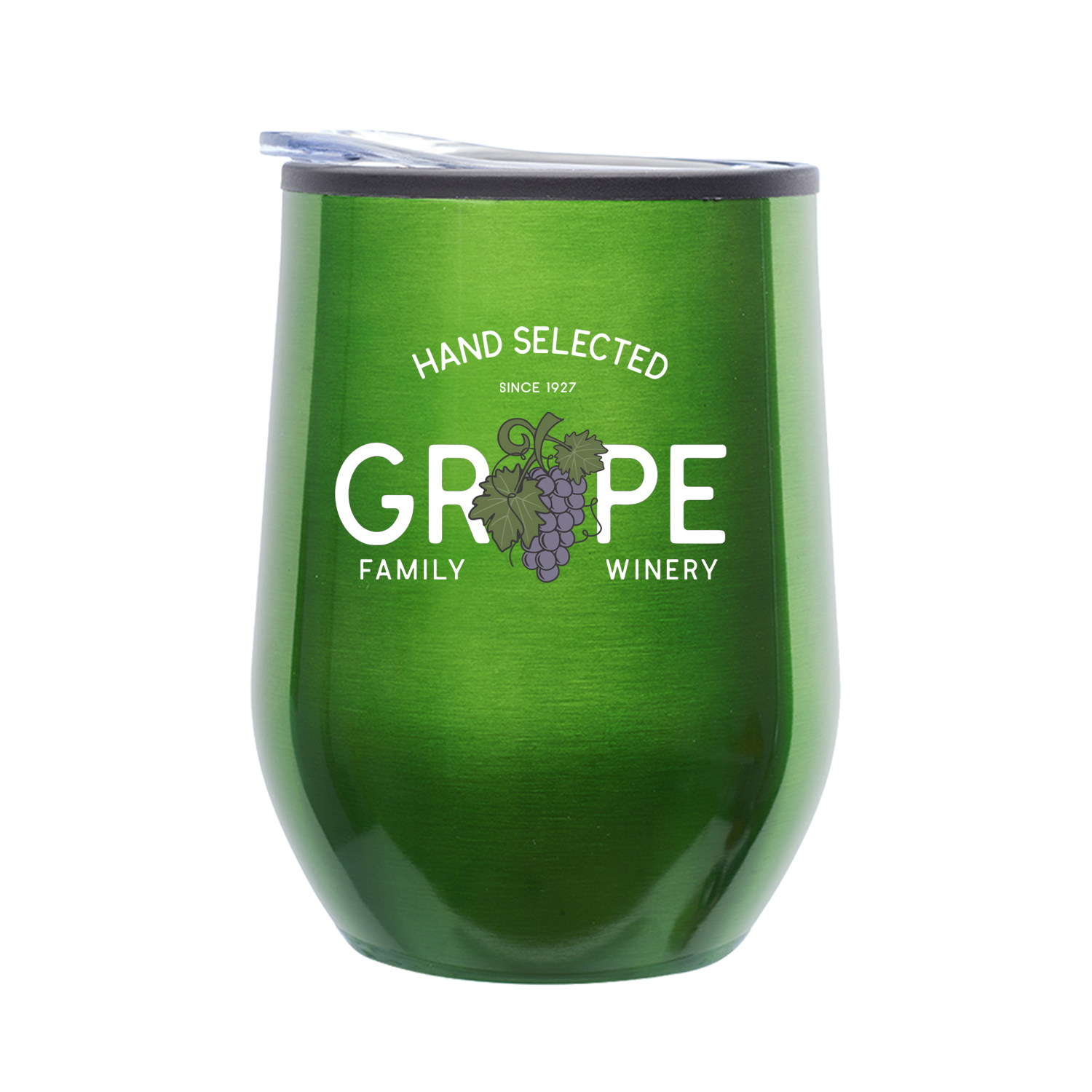 12 oz. Divvy Stainless Steel Stemless Wine Glass (Full Color Imprint) 2