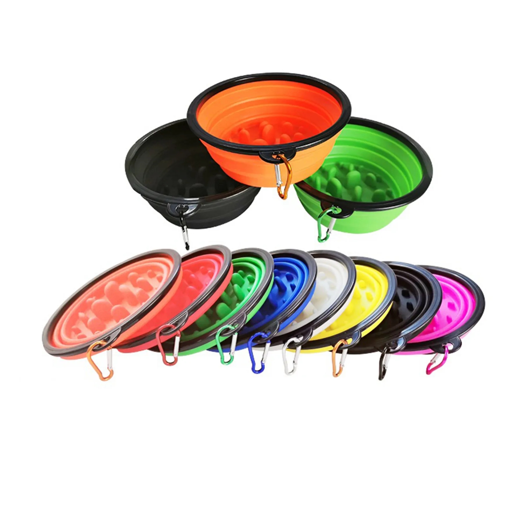 Collapsible Pet Silicone Slow Feeding Bowl 5