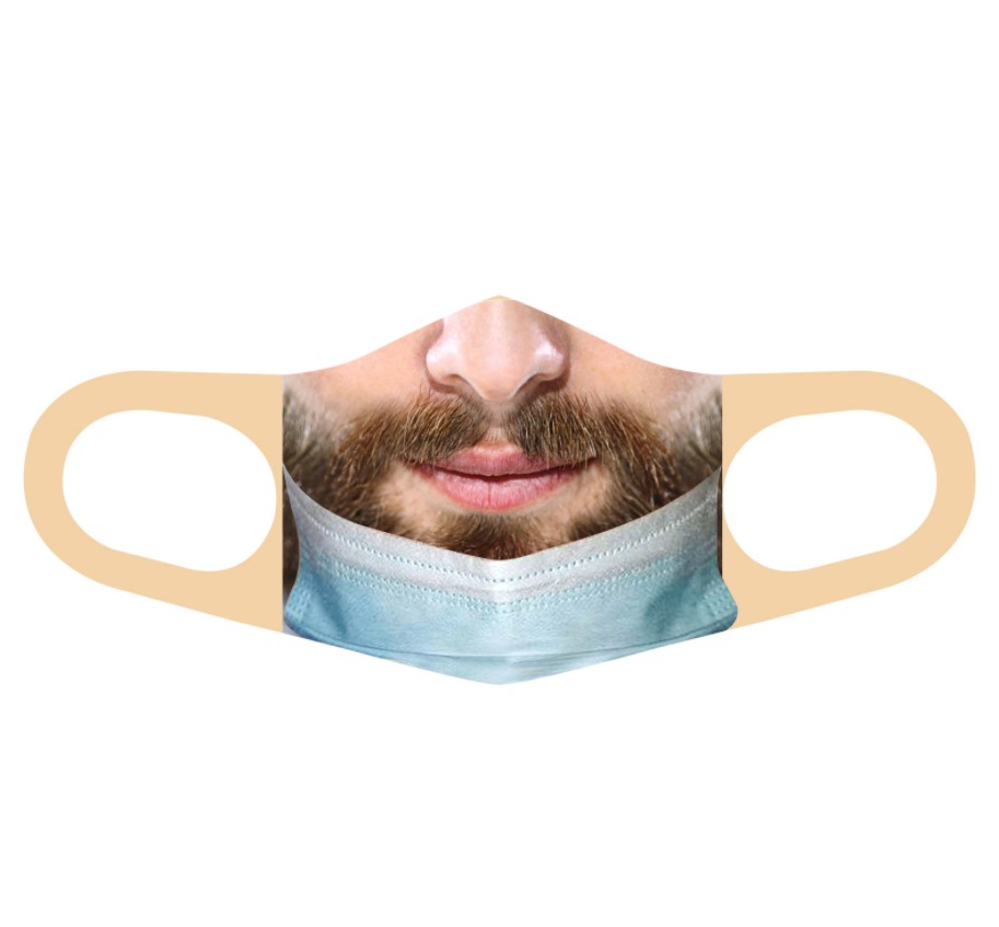 Funny Face Mask Reusable Adult Athletic Stretch Fabric 1