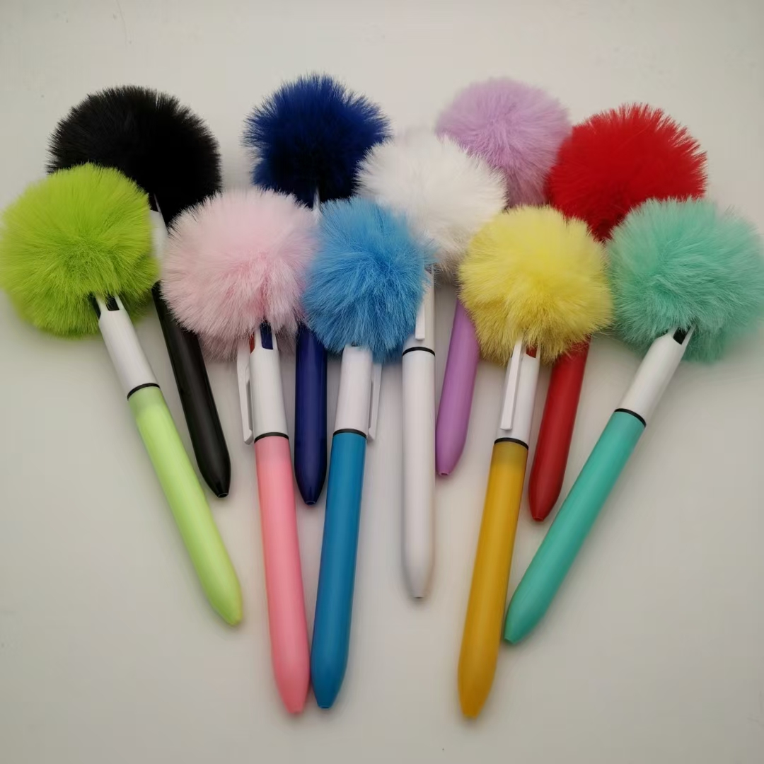 Four-color Ballpoint Pen with Pompom 2