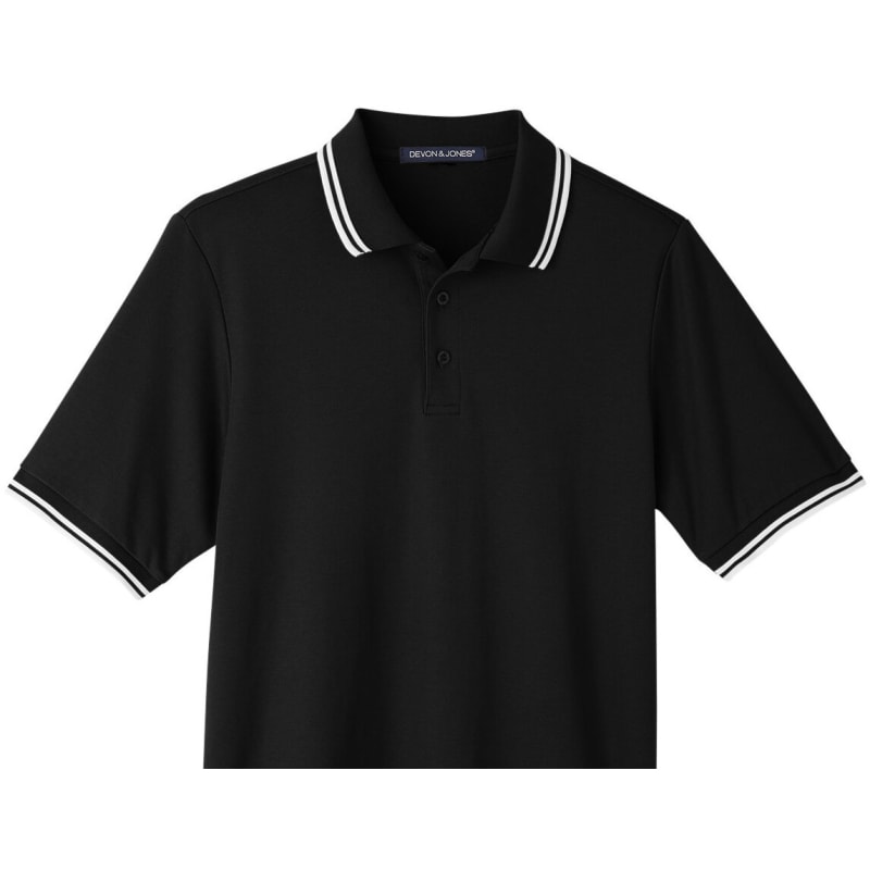 Devon & Jones Men's CrownLux Performance™ Plaited Tipped Polo 11