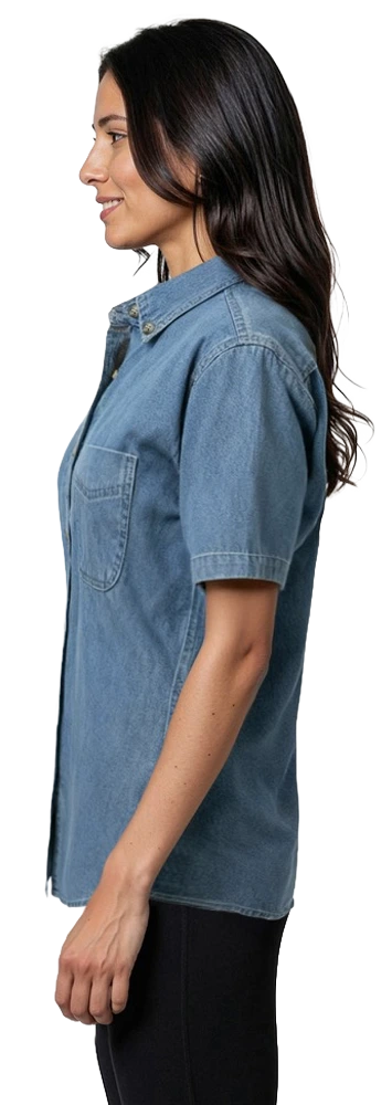 Ladies' S/S 100% Cotton Denim Shirt 12