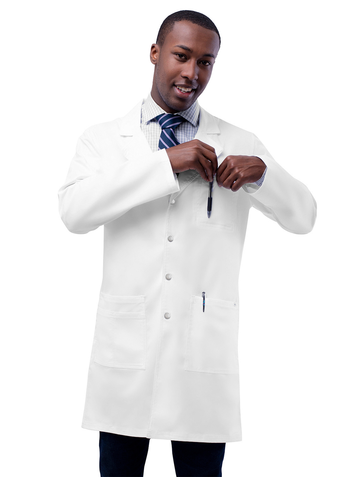 Adar - Universal - Men's Three-Pocket Snap Front 36" Lab Coat