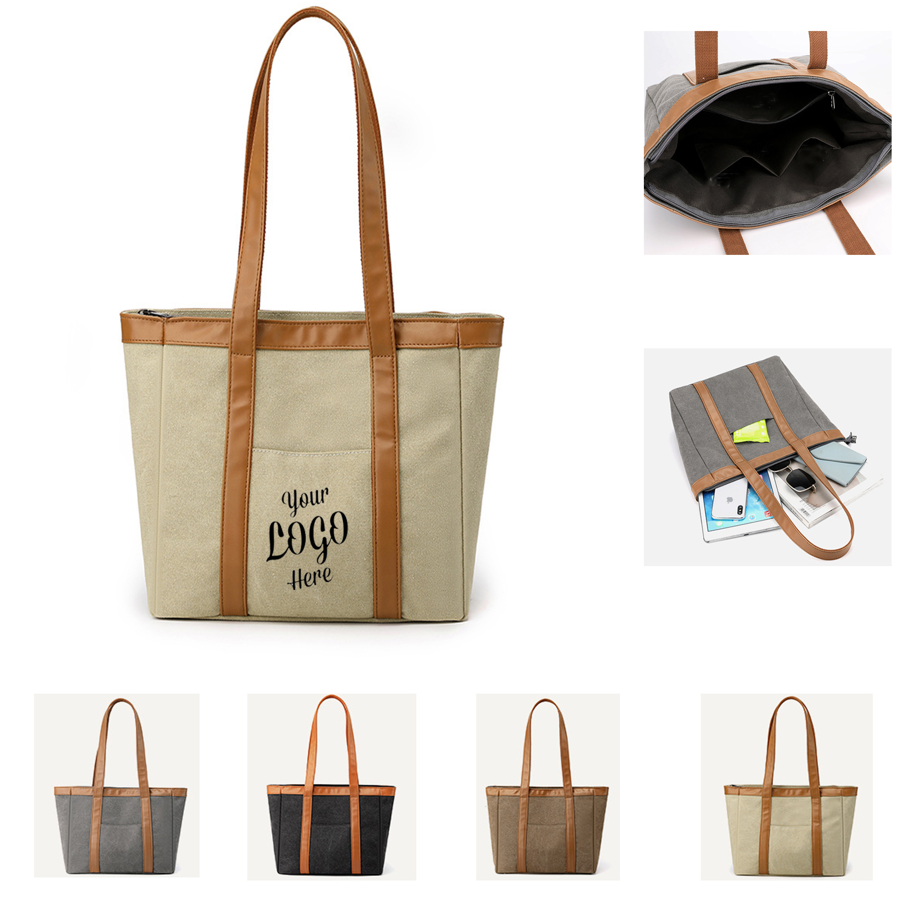 Heavy Duty Deluxe Tote Bag, custom tote bag with logo imprint 3