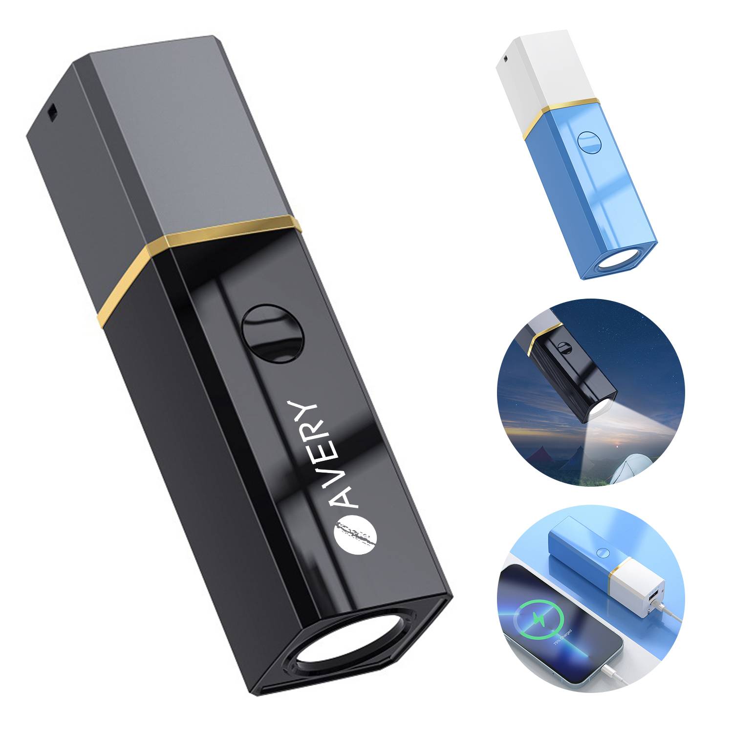 Multi-functional 3-in-1 charging Power Bank W/ LED flashligh 2