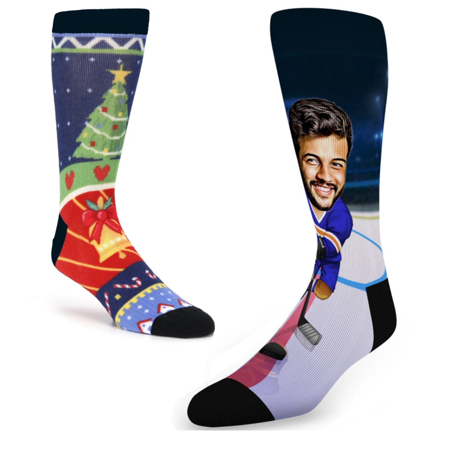 Calf crew 360 digital print socks w/ Full color logo, 168 Needles