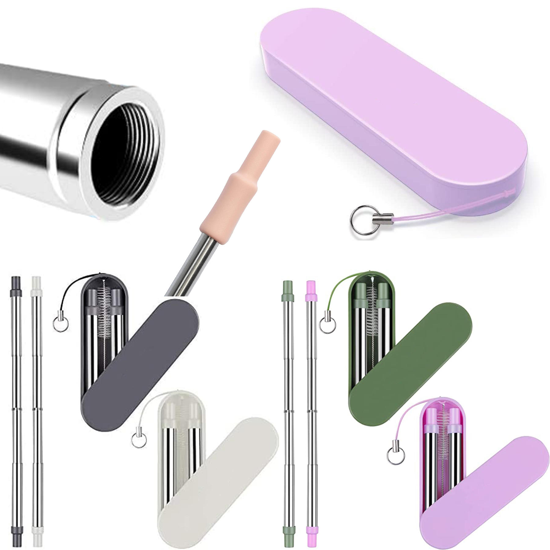 Telescopic Straw Set in Travel Case 2