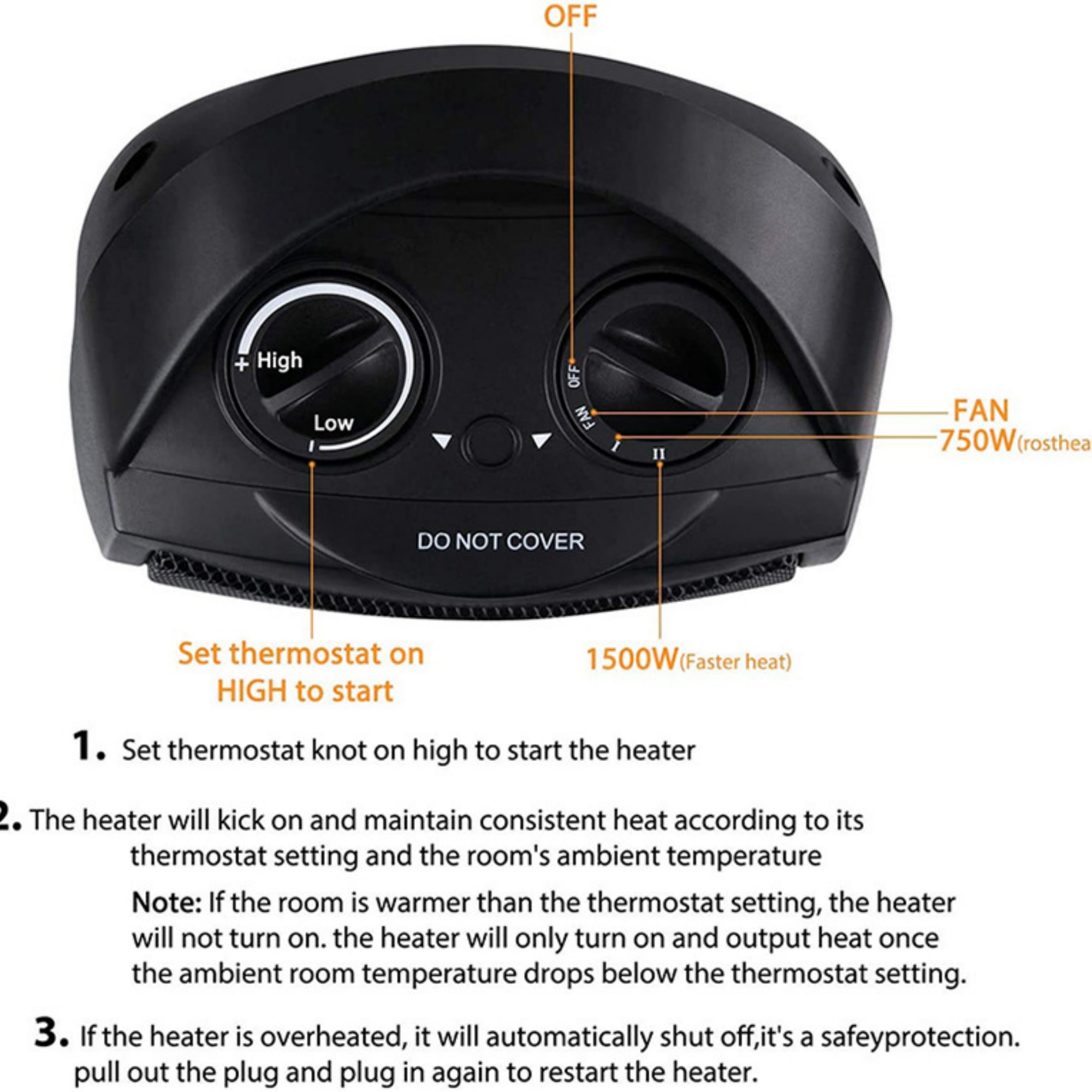 Portable Electric Heater Fan 2