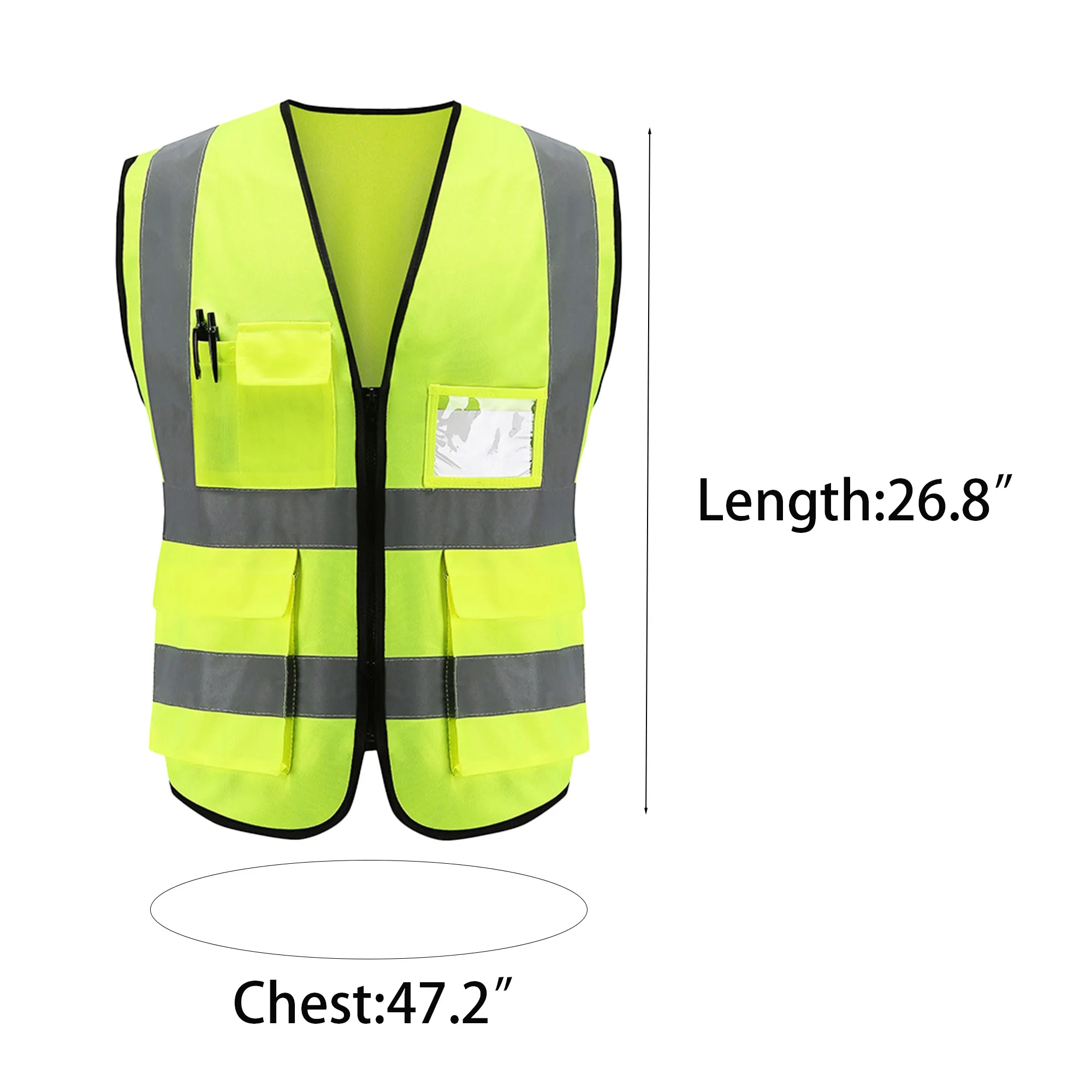 Multi-Pocket Safety Vest with Reflective Stripes 15
