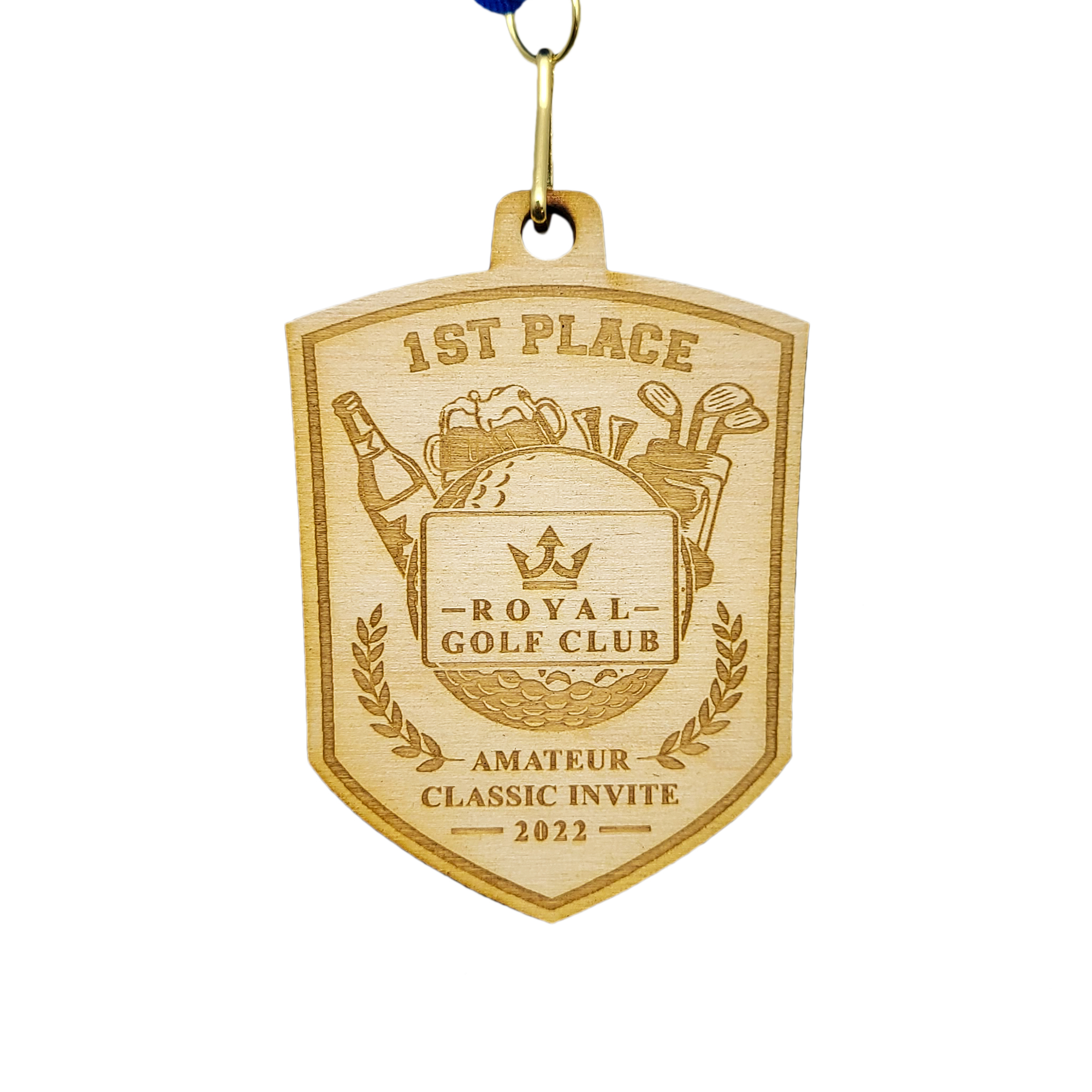 Wood Medals: 3 1/4" W x 3 1/4" H 4