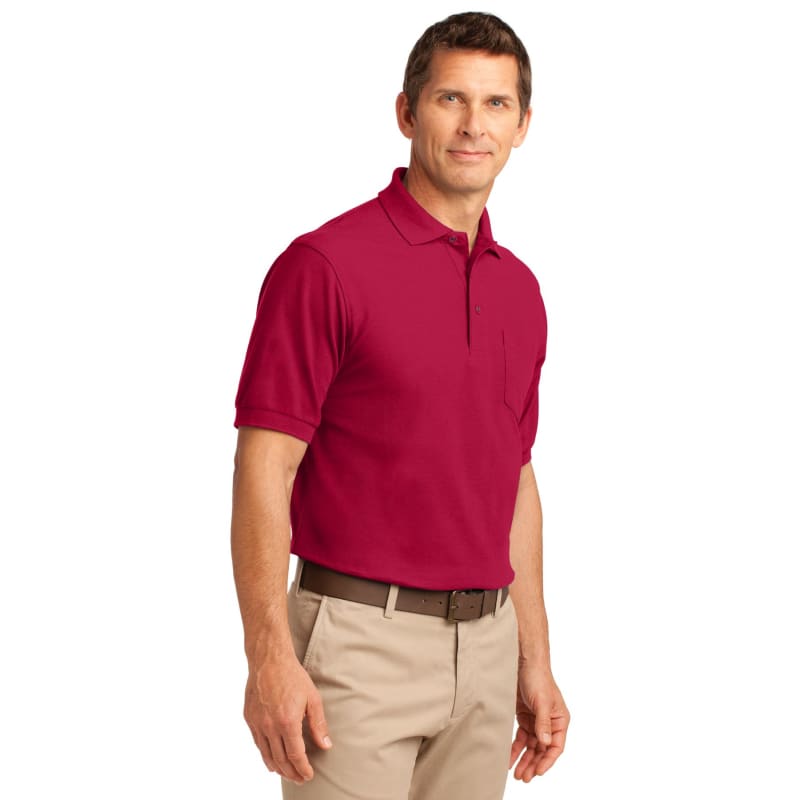 Port Authority Silk Touch Polo With Pocket. 62