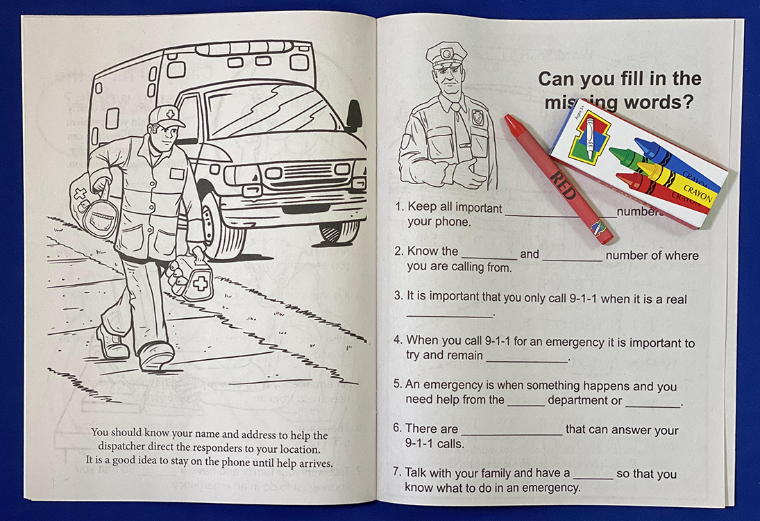 COLORING SET - Learn About 911 Coloring Book Fun Pack 2